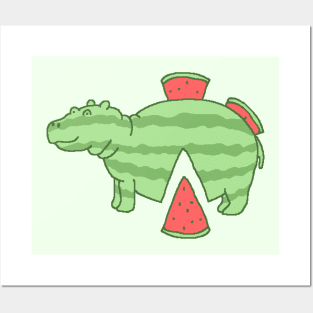 Hippo made of watermelon (how delicious) Posters and Art